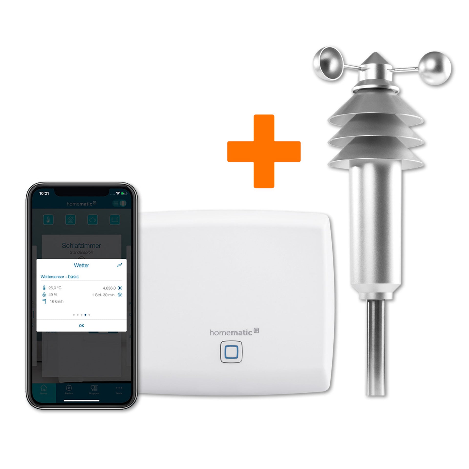Homematic IP Set Wetter Basic mit Homematic IP Access Point und Funk-Wettersensor basic Sparset