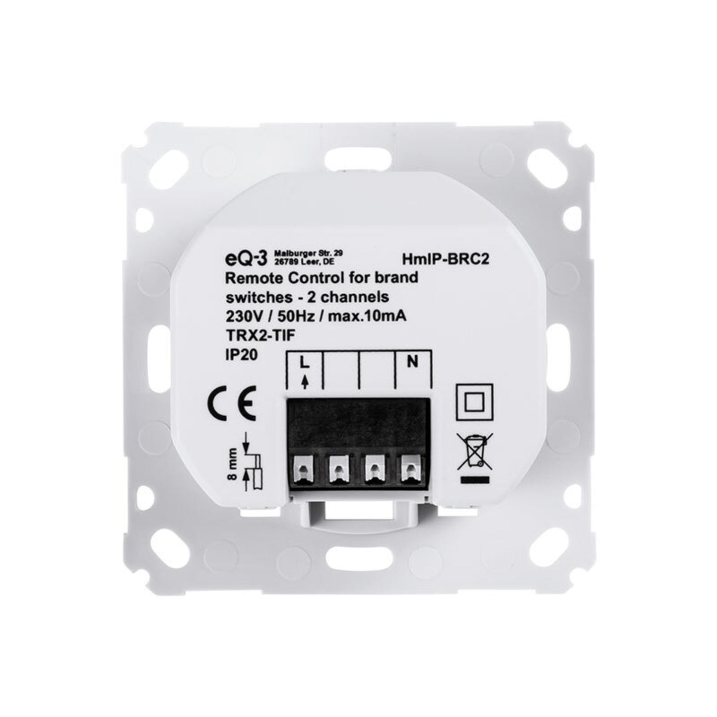 Homematic IP Homematic IP Bausatz Wandtaster für Markenschalter 2fach HmIP-BRC2, für Smart Home / Hausautomation