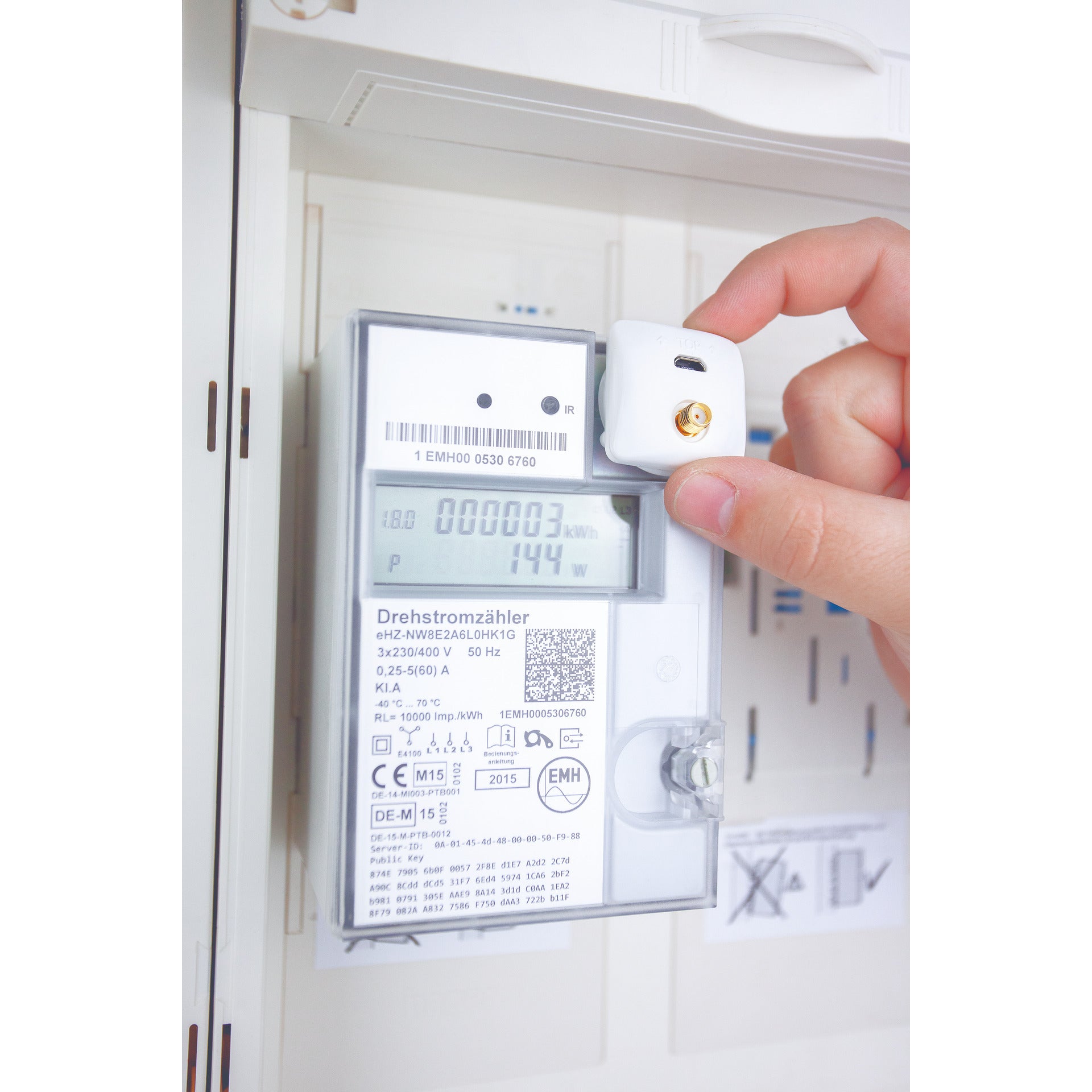 powerfox WLAN-Stromzählerausleser poweropti PA201901 mit LED-Diode, inkl. Smartphone-App