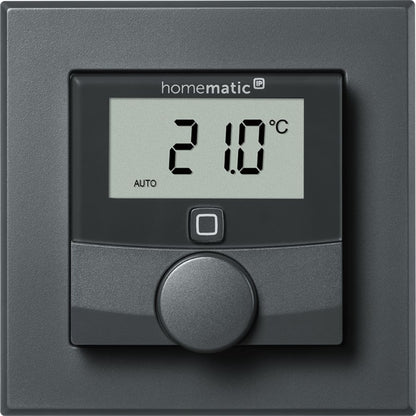 Homematic IP Wired Smart Home Wandthermostat mit Luftfeuchtigkeitssensor HmIPW-WTH-A, anthrazit B-Ware