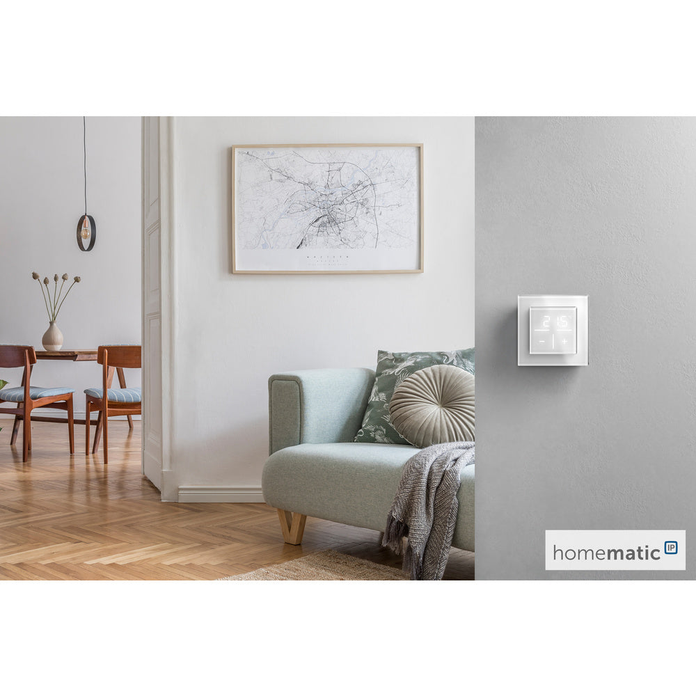 Homematic IP Smart Home Glas-Wandthermostat, schwarz, HmIP-WGT