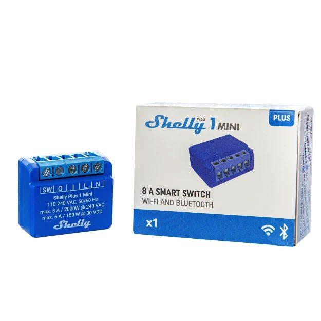 Shelly Relais "Plus 1 Mini" WLAN BT max. 8A 1 Kanal Unterputz