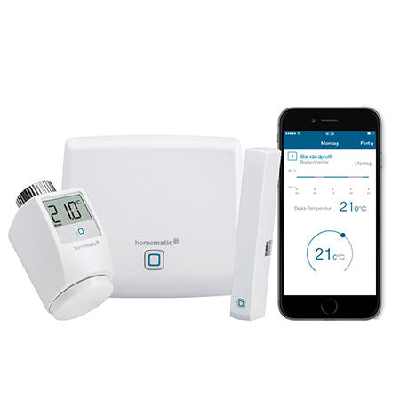 Homematic IP Starter Set Raumklima mit Access Point, Heizkörperthermostat und Fensterkontakt HmIP-SK1