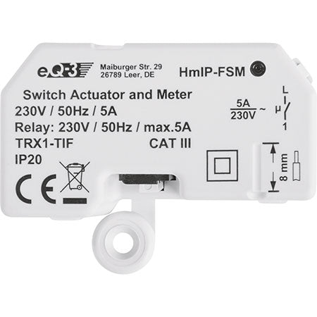 Homematic IP Schalt-Mess-Aktor HmIP-FSM, 5 A, Unterputz