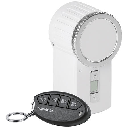 Homematic Funk-Türschlossantrieb KeyMatic, weiß inkl. Funk-Handsender HM-Sec-Key für Smart Home / Hausautomation