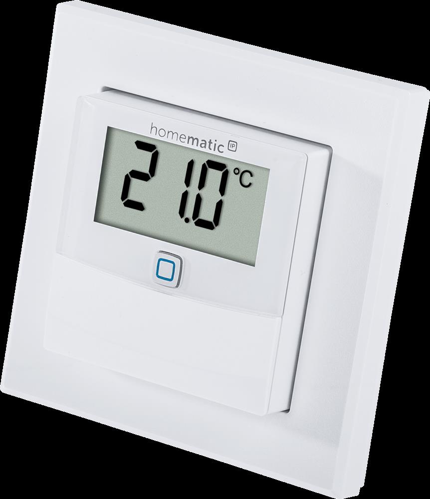Homematic IP Wired Temperatur- und Luftfeuchtigkeitssensor mit Display HmIPW-STHD – innen