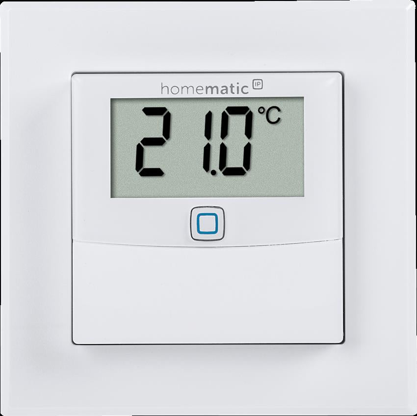 Homematic IP Wired Temperatur- und Luftfeuchtigkeitssensor mit Display HmIPW-STHD – innen