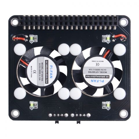 Dual Fan Hat Erweiterungskarte mit GPIO Pin Header, steuerbarem LED Schalter und Lüfterschalter für Raspberry Pi 4 Modell B / Pi 3B + / 3B / 2B / B / Zero