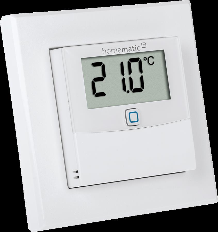 Homematic IP Wired Temperatur- und Luftfeuchtigkeitssensor mit Display HmIPW-STHD – innen B-Ware