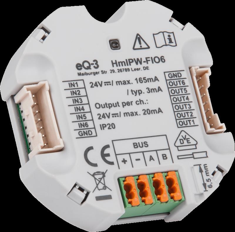 Homematic IP Wired Smart Home 6-fach-Unterputz-IO-Modul HmIPW-FIO6, VDE zertifiziert
