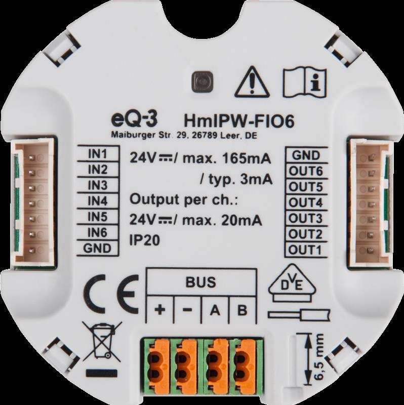 Homematic IP Wired 6-fach-Unterputz-IO-Modul HmIPW-FIO6