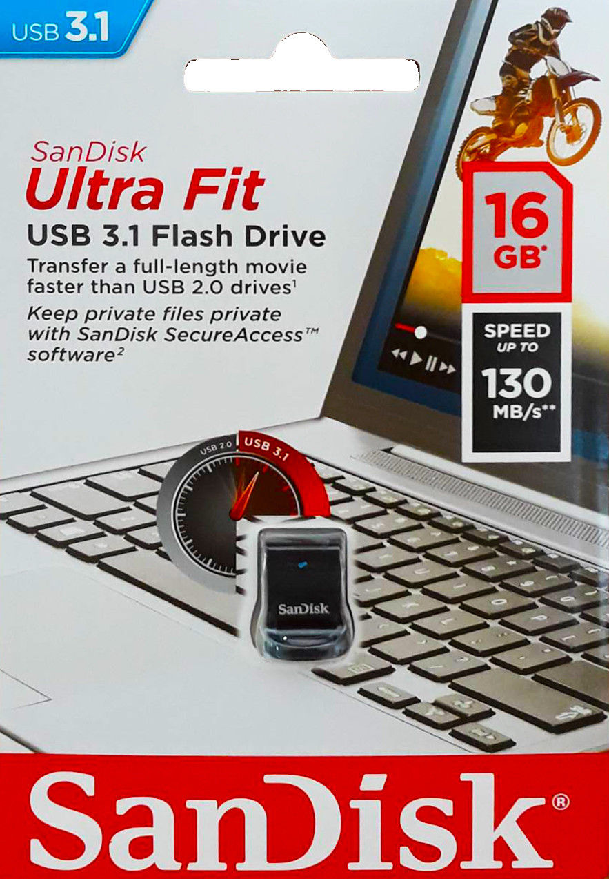 SanDisk 16GB USB 3.1 16G SDCZ430 Ultra Fit 130MB/s